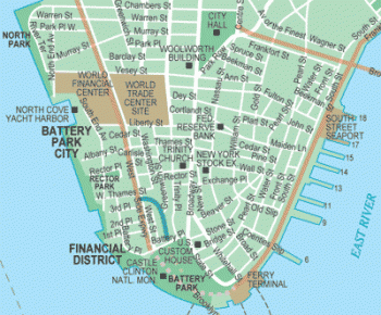 Financial District Map in New York Manhattan